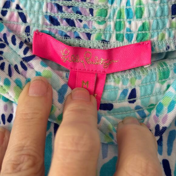 Lilly Pulitzer NWT Lorena Breezy Palazzo Blue Ibiza Open Water Pants M - Picture 9 of 12